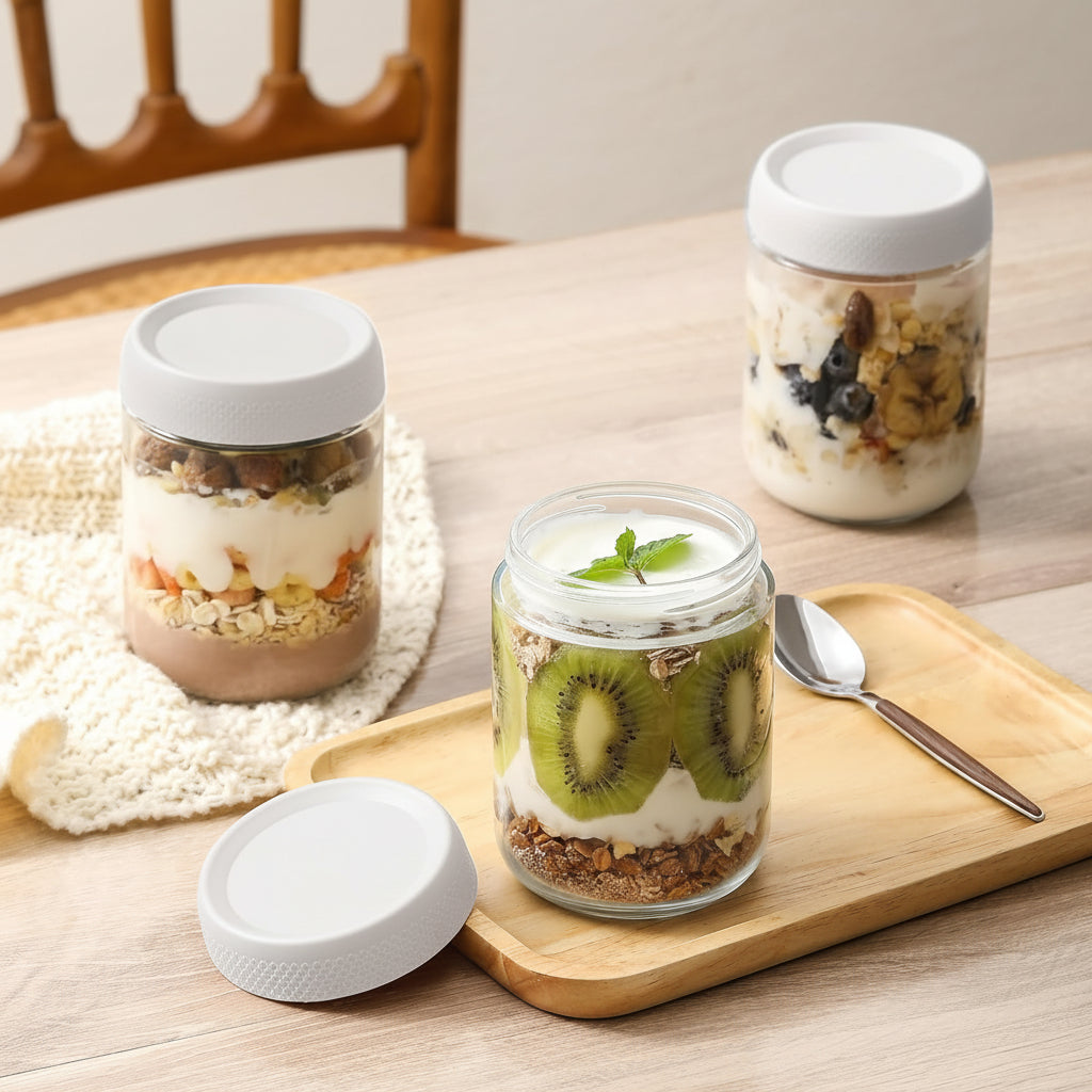 Glass Food Storage Jars Airtight Stackable
