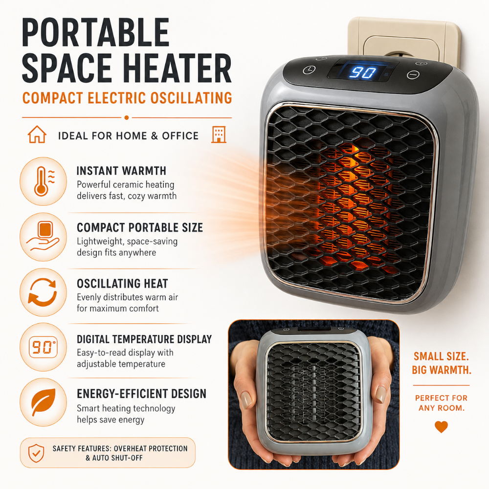 Portable Space Heater Compact Electric