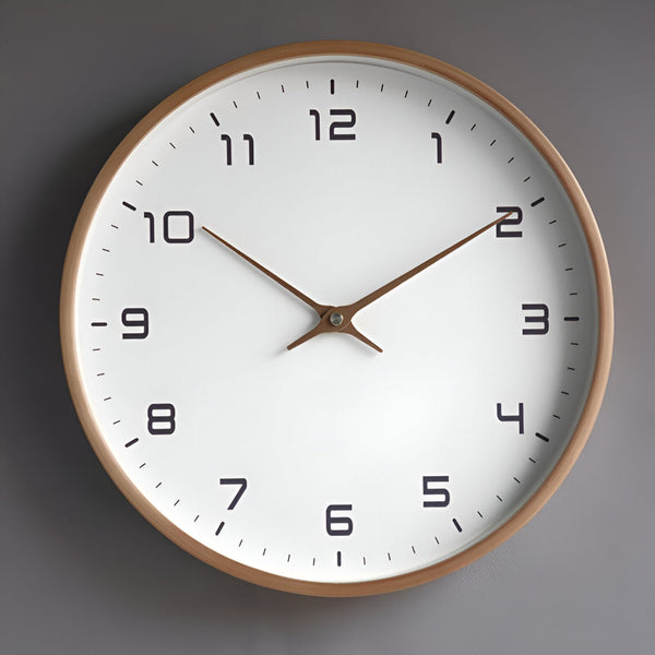 Wall Clock Modern Wooden Silent Non Ticking