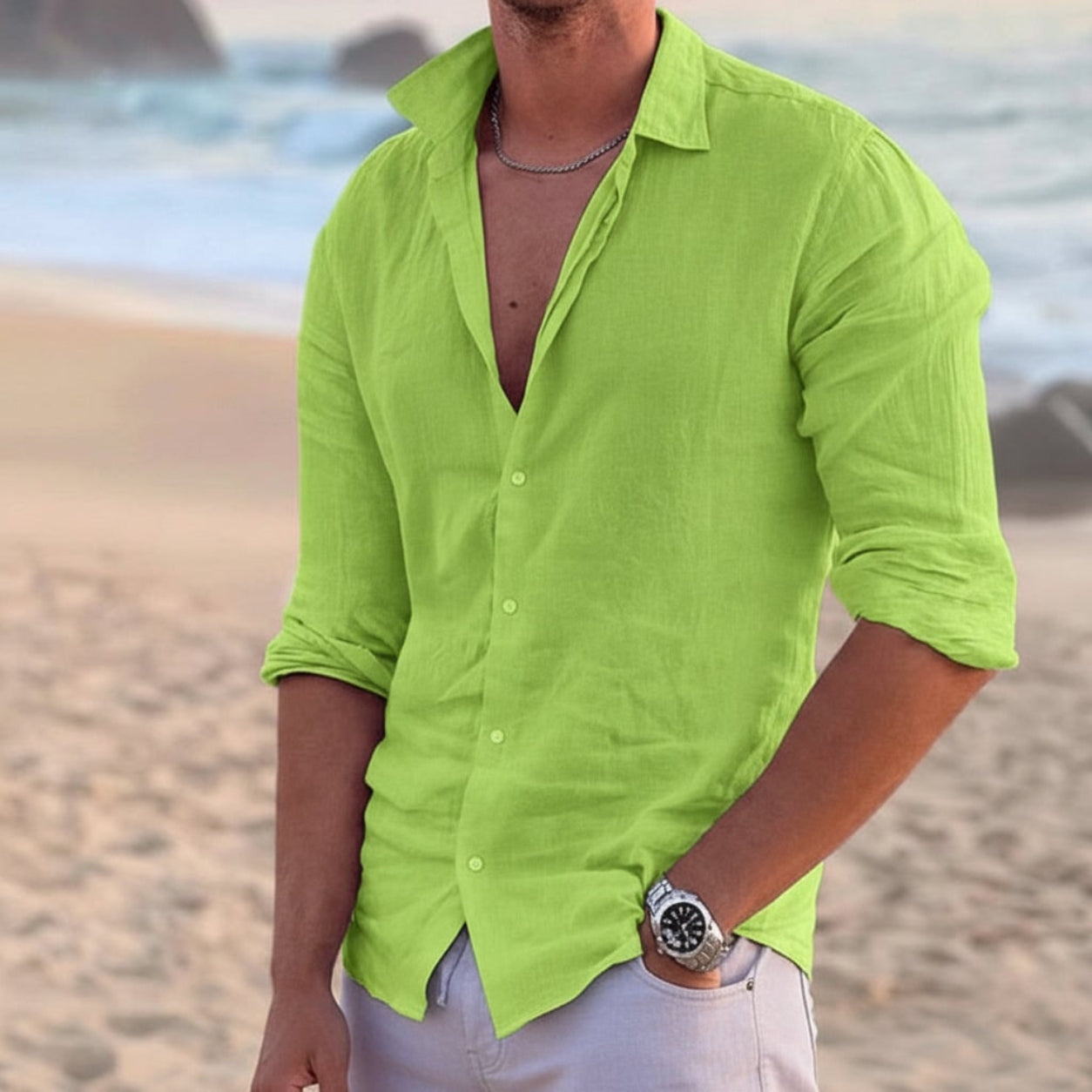 Men's Long Sleeve Shirt Casual Spring Summer