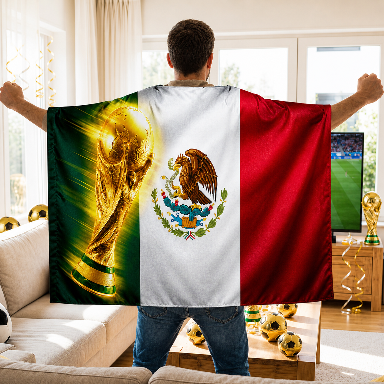 Wall Banner Soccer Fan Cape Mexico Flag