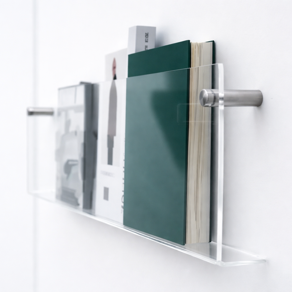 Wall Shelf Acrylic Floating Magazine Display