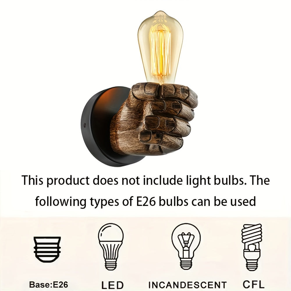 Industrial Hand Wall Lamp Resin E26 Wall
