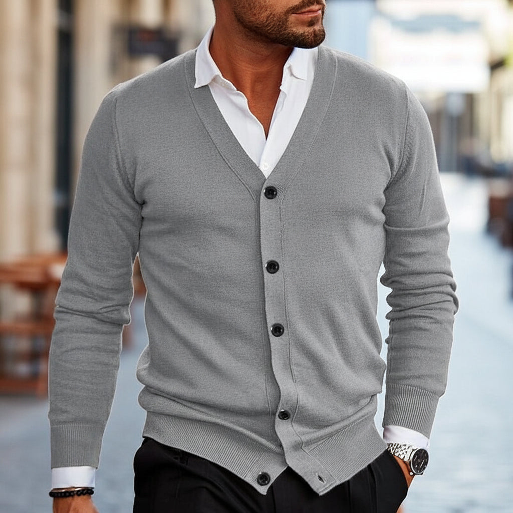 Men's Knitted Cardigan Button Up Casual