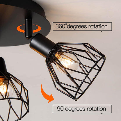Industrial Adjustable Black Spotlight