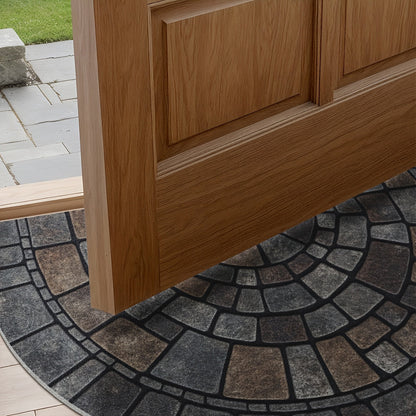 Half Circle Mosaic Door Mat Indoor &