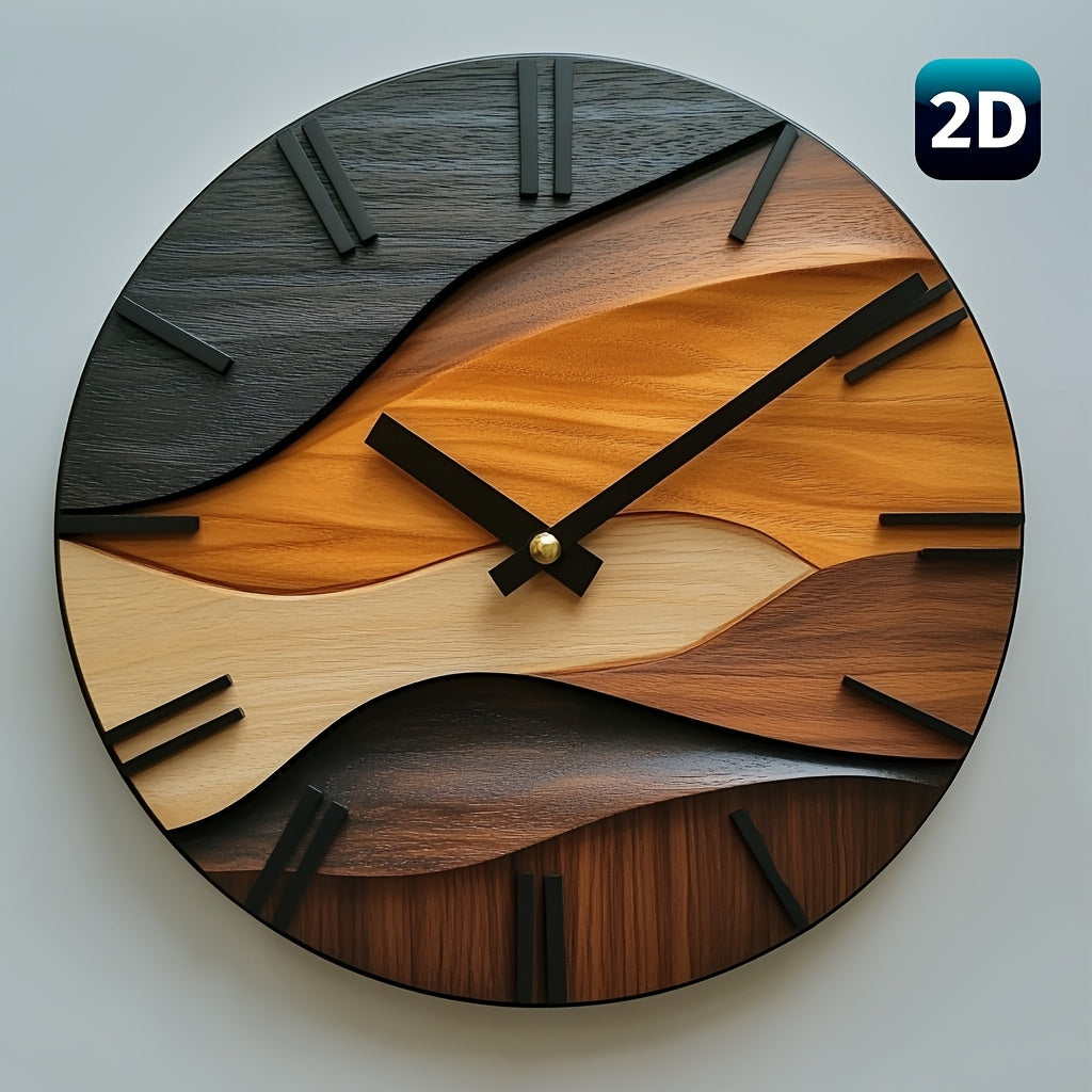Artistic Round Wall Clock Nordic Style Faux