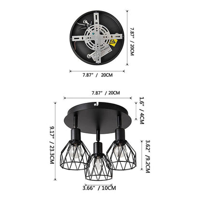 Industrial Adjustable Black Spotlight