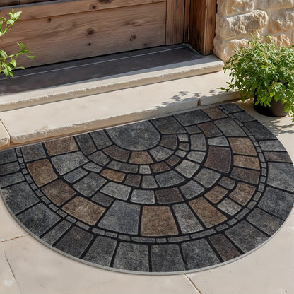 Half Circle Mosaic Door Mat Indoor &
