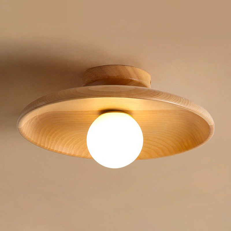 Modern Wooden Ceiling Light Minimalist Semi