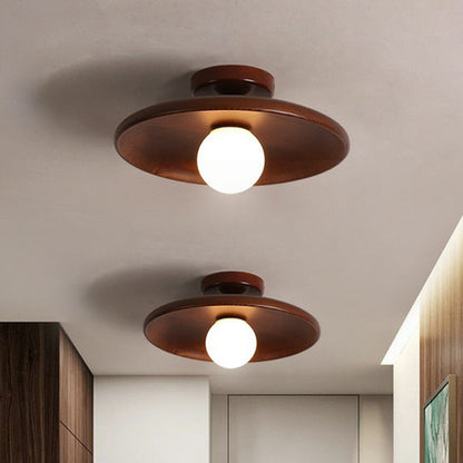 Modern Wooden Ceiling Light Minimalist Semi