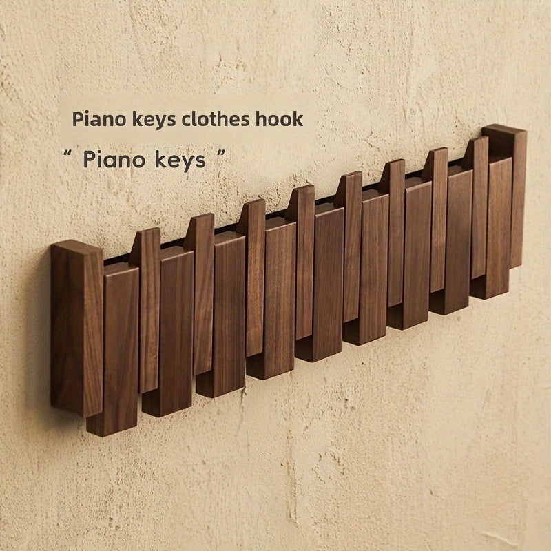 Wooden Wall Hooks Foldable Piano Key Design