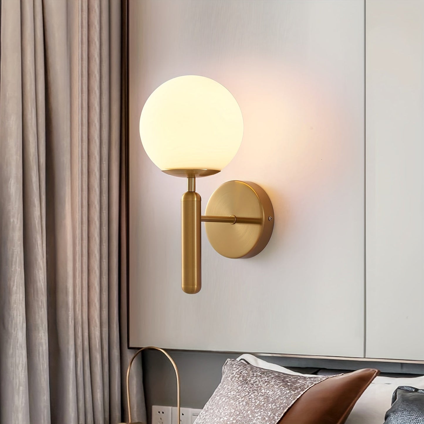 Modern Glass Wall Sconce Elegant Metal