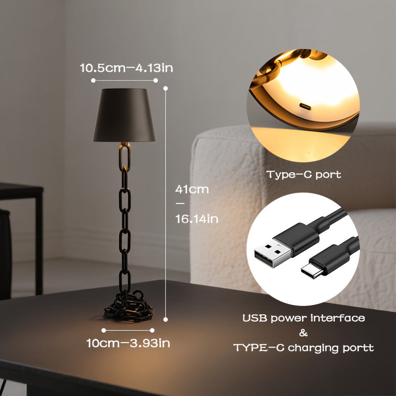 Modern Chain Link Table Lamp Rechargeable