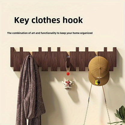 Wooden Wall Hooks Foldable Piano Key Design