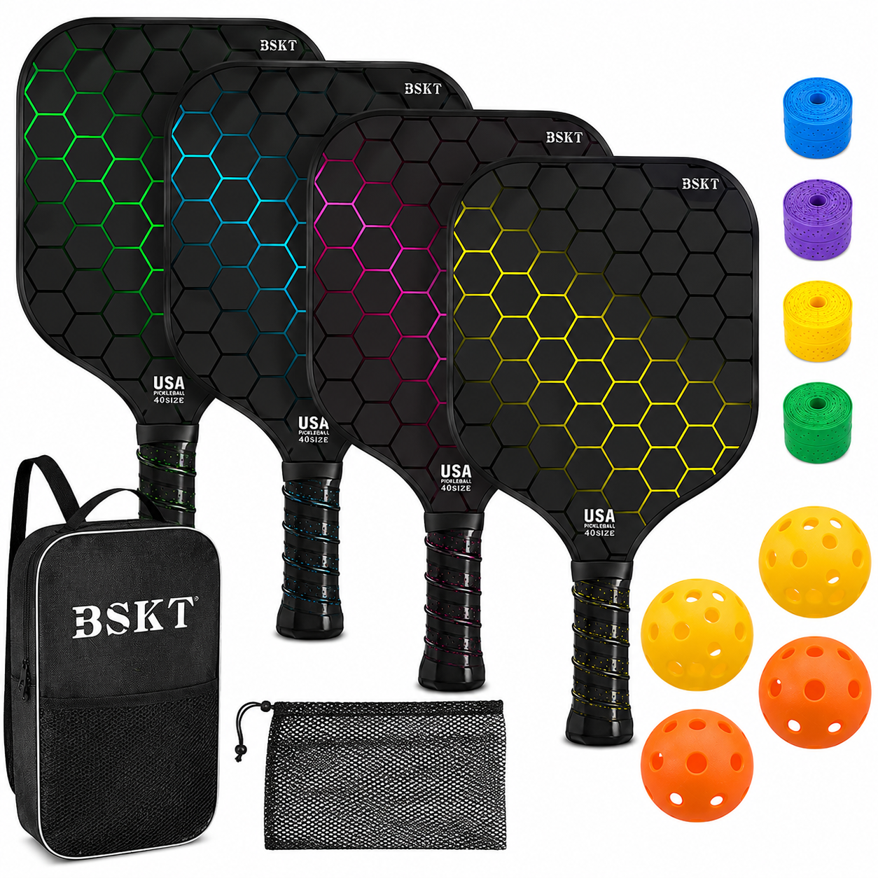 Pickleball Paddle Set Fiberglass Lightweight