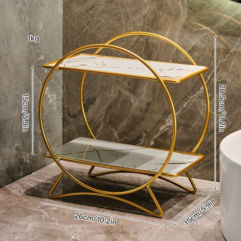 Double Tiered Bathroom Organiser With Cat