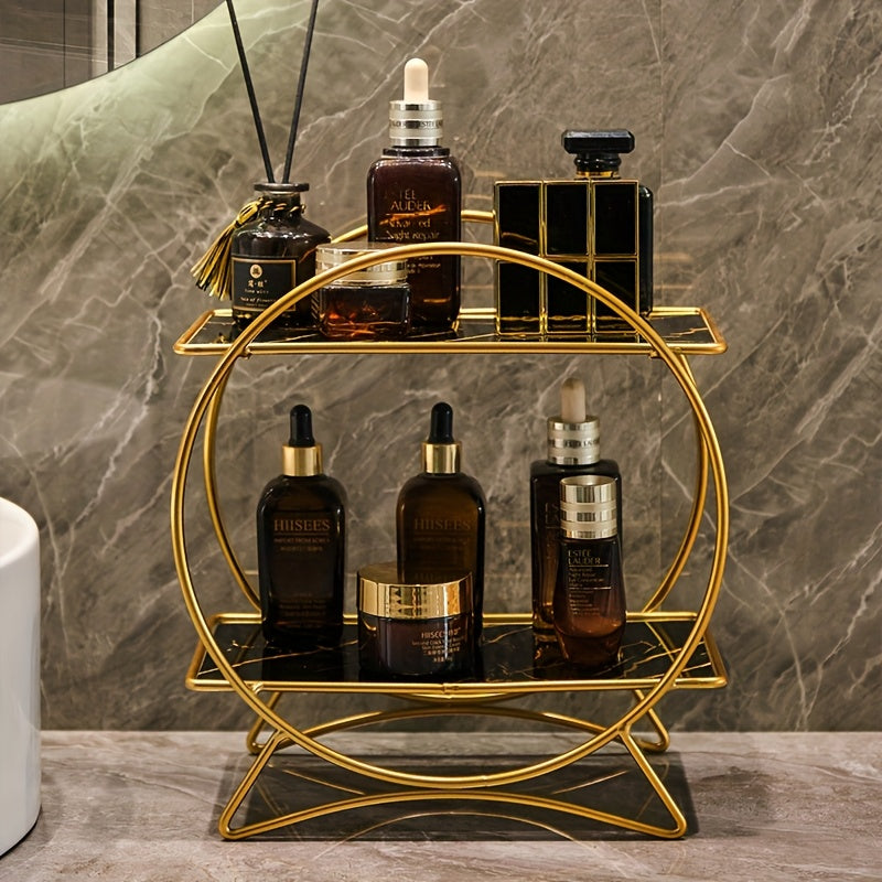 Double Tiered Bathroom Organiser With Cat