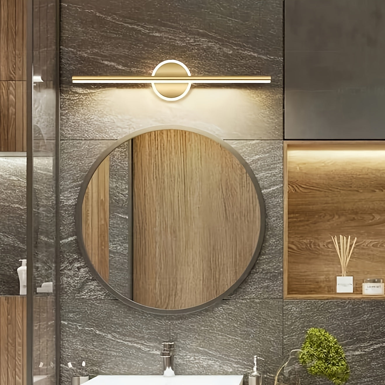 Luxe LED Mirror Wall Light Minimalist Black