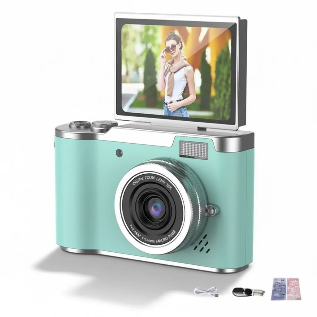 Digital Camera 4K Flip Screen 48MP 8X