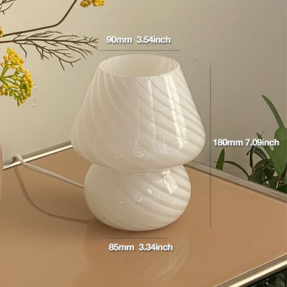 Murano Style Glass Mushroom Lamp USB