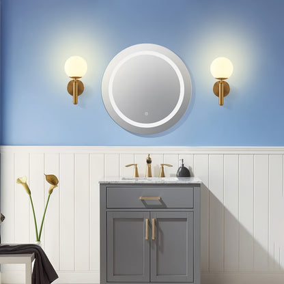 Modern Glass Globe Wall Sconce Polished
