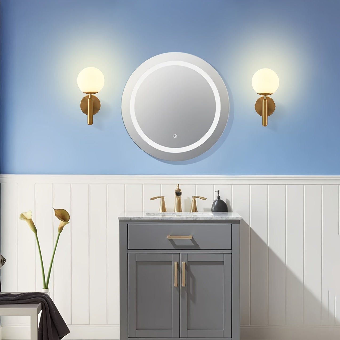 Modern Glass Wall Sconce Elegant Metal