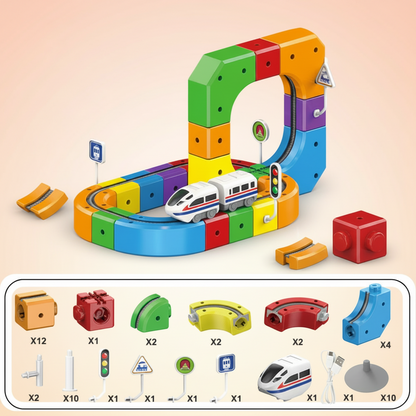 Toy Building Blocks Marble Run Track Set