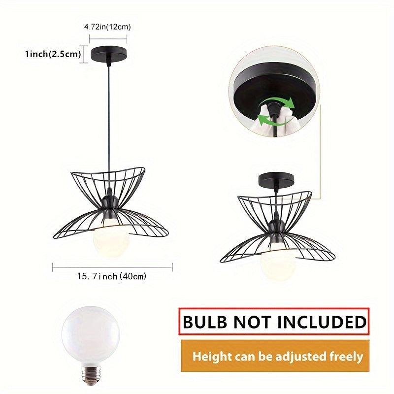 Retro Black Pendant Light Adjustable