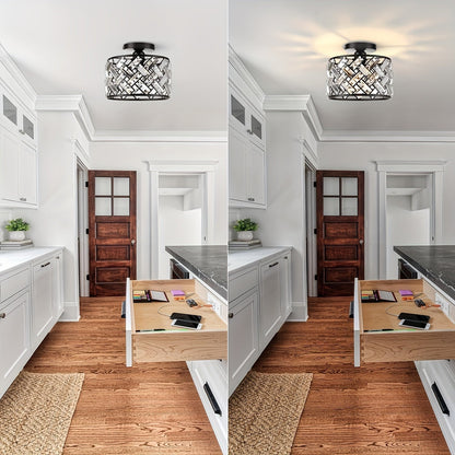 Modern Crystal Semi Flush Mount Ceiling