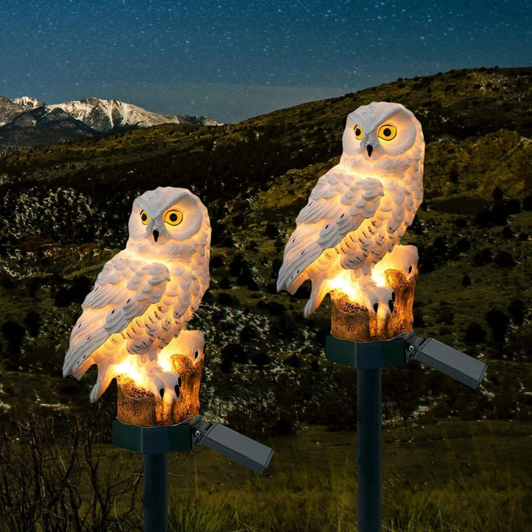 Garden Light Solar Owl Outdoor Pathway Stake