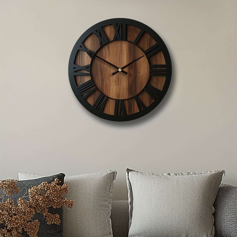 Vintage Wooden Wall Clock Roman Numeral