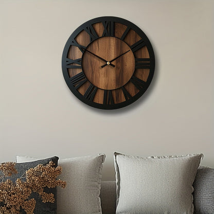 Vintage Wooden Wall Clock Roman Numeral