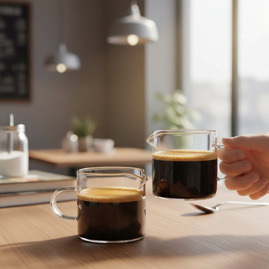 Espresso Cups Glass Double Spout Measuring
