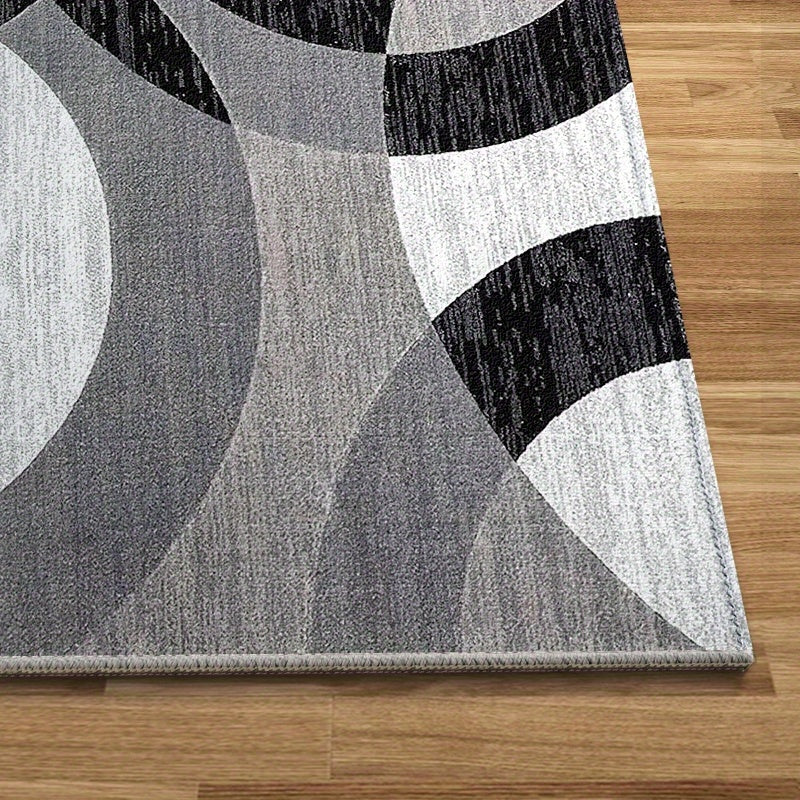 Orbit Weave Geometric Rug Soft Velvet Non