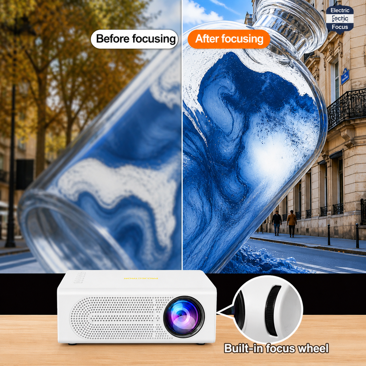 Portable Mini Projector Movies Gaming 1080P