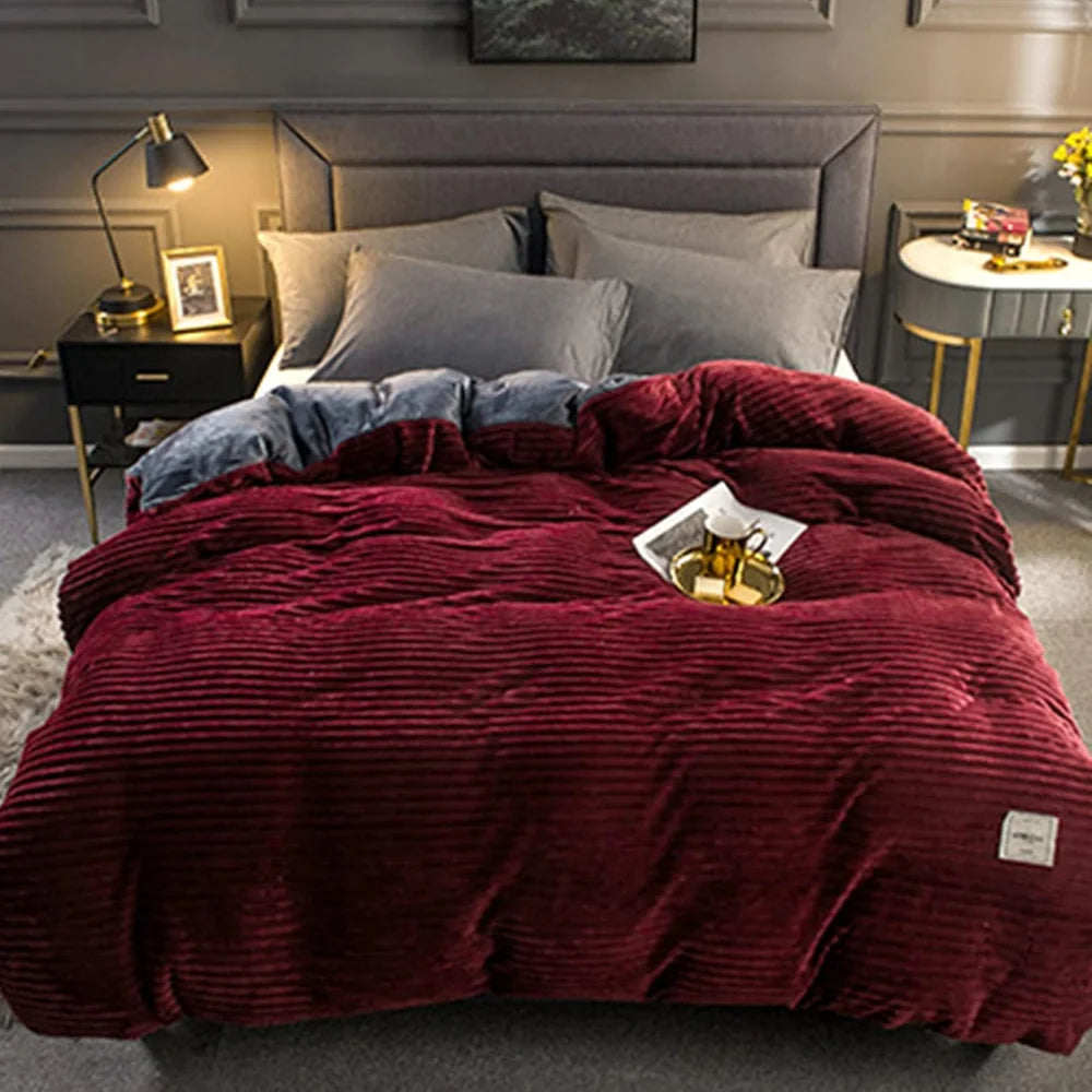 Bedding Duvet Cover Set Plush Style Winter