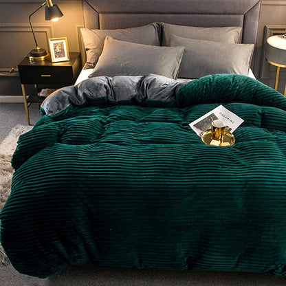Bedding Duvet Cover Set Plush Style Winter