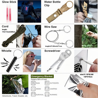 Compact Survival Backpack Outdoor First Aid
