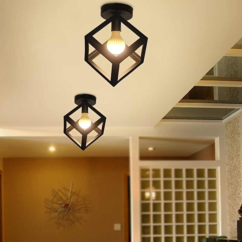 Geometric Cube Ceiling Light Modern