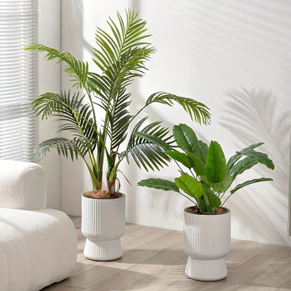 White Self Watering Flower Pot Modern Wine