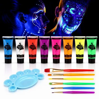 Glow Dark UV Body Paint Set Parties