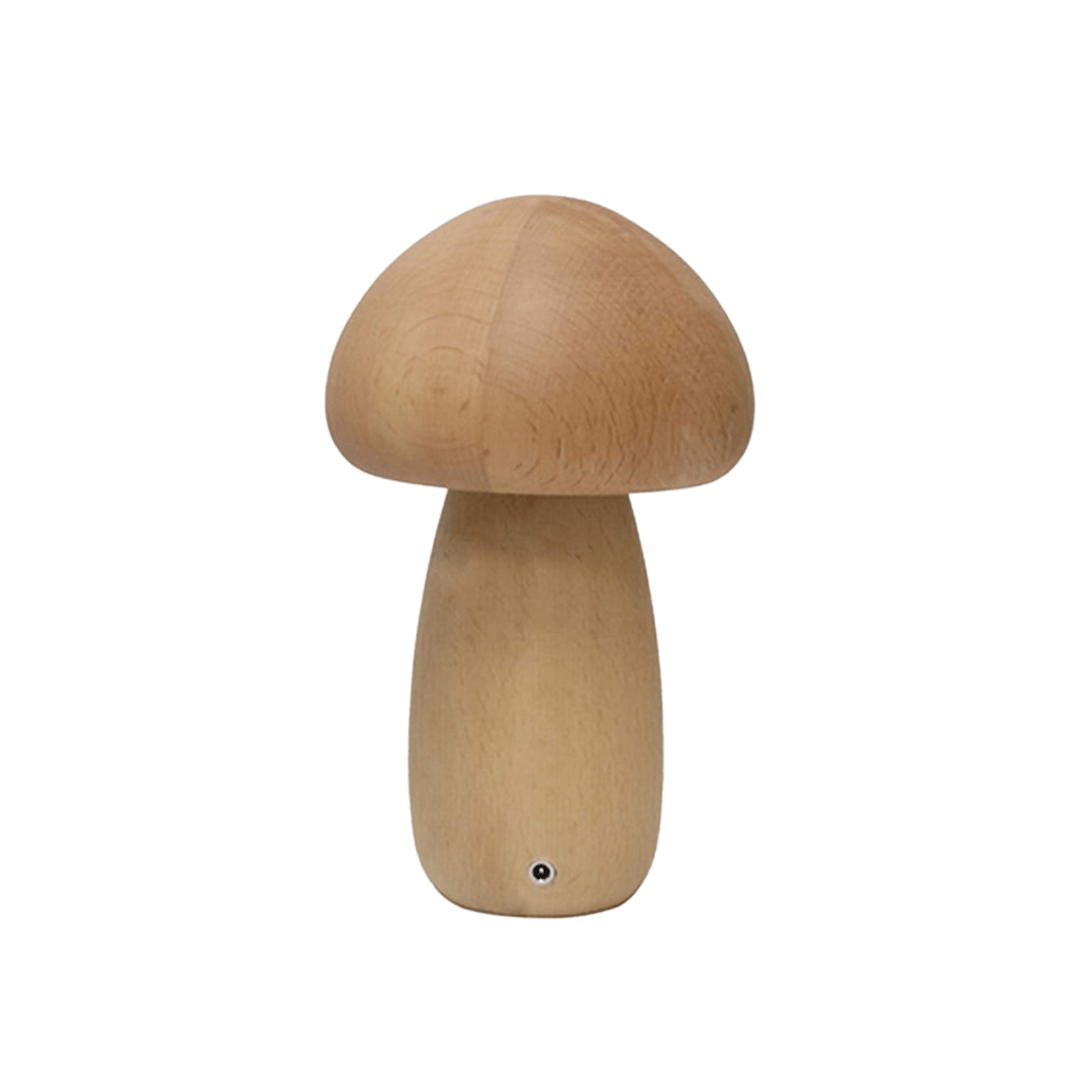 Portobello Mushroom Lamp Natural Wood