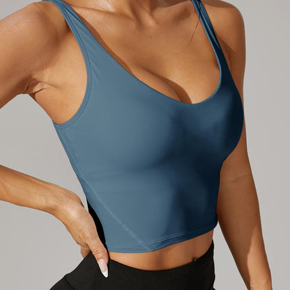 Pickleball Backless Crop Tank V Neck Stretch