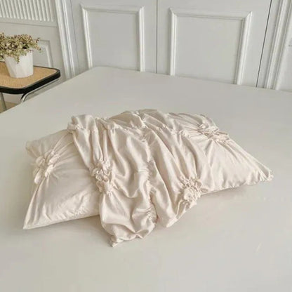 Quilt Cover Set Floral Pleated Bedroom