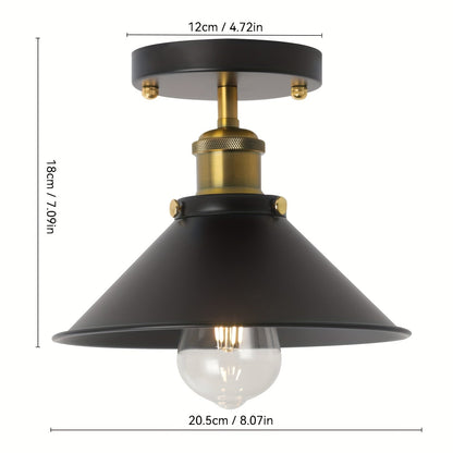 Industrial Black Semi Flush Mount Ceiling