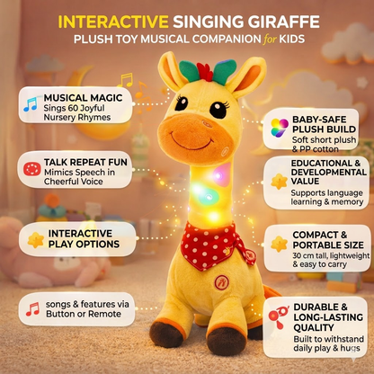 Plush Toy Interactive Singing Giraffe Kids