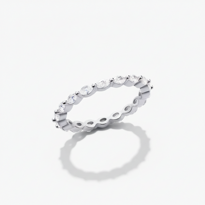 Stacking Ring Geometric Pavé Sterling Silver