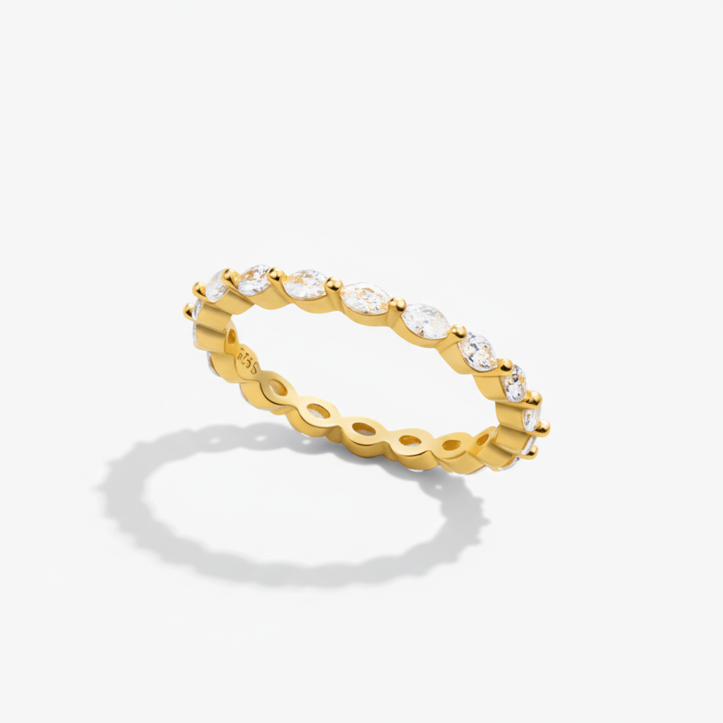 Stacking Ring Geometric Pavé Sterling Silver