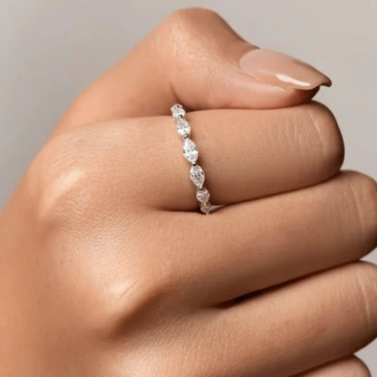 Stacking Ring Geometric Pavé Sterling Silver